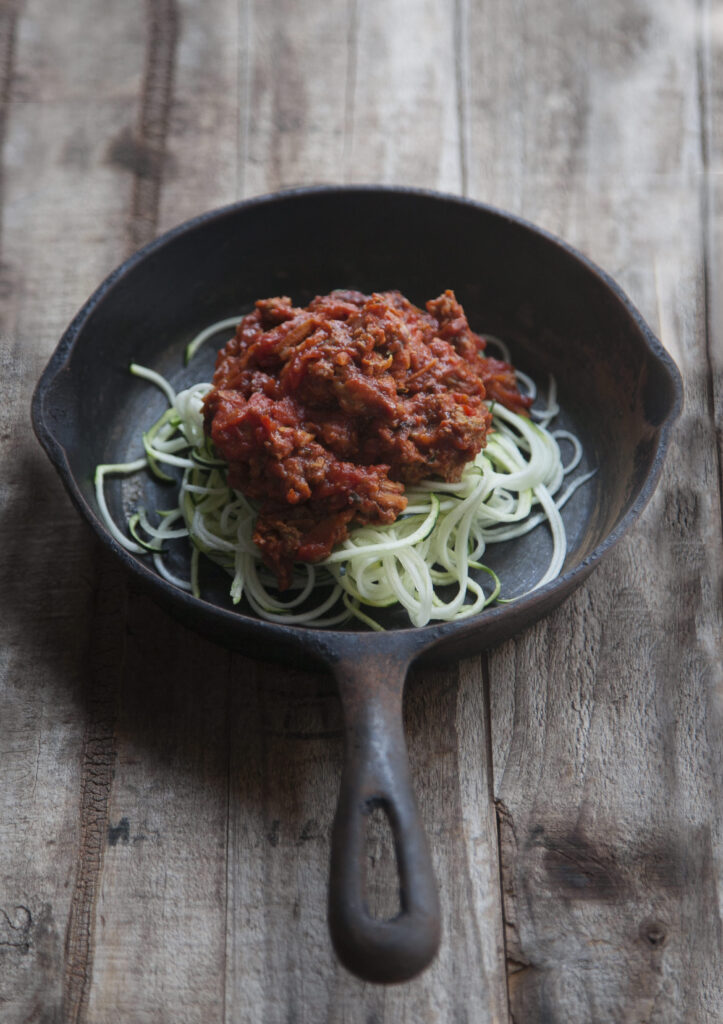 Zucchini “Spaghetti” Bolognese