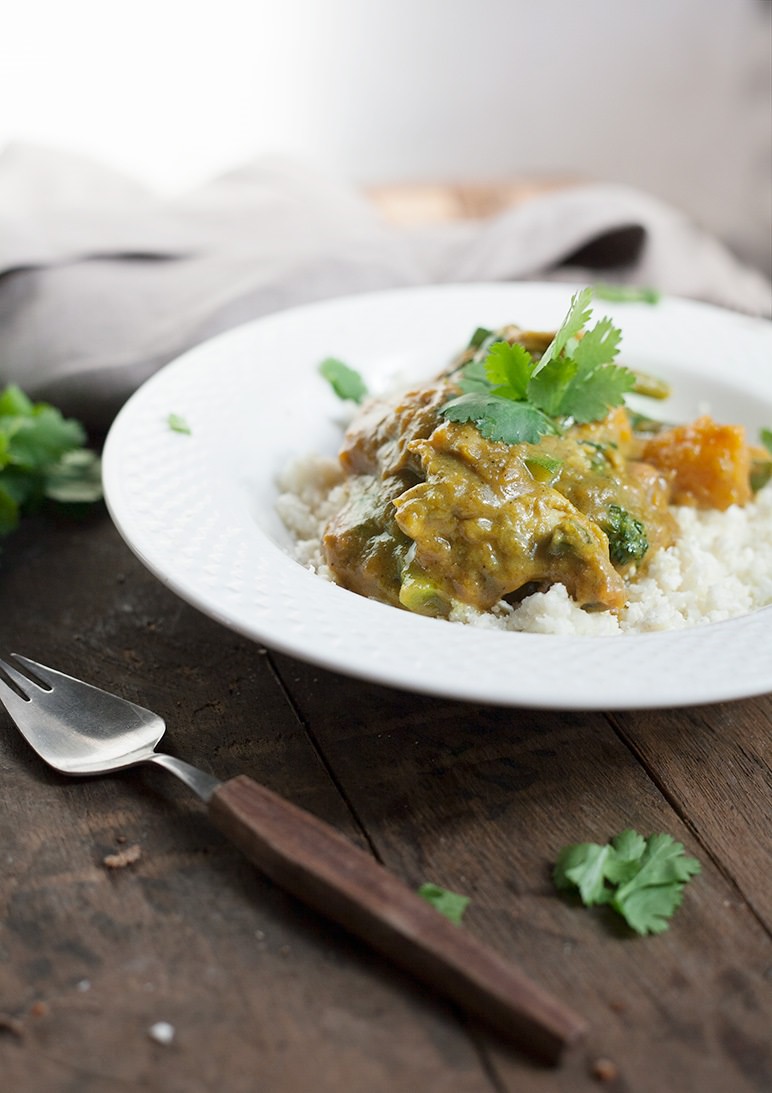 Green Chicken Curry with Cauliflower Rice - The Natural Nutritionist