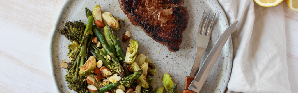 New Recipe: Eye-Fillet Steak with Roasted Prebiotic Greens