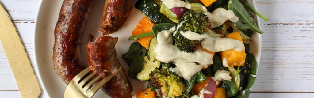 New Recipe: Easy Snags with Roast Vegie Salad